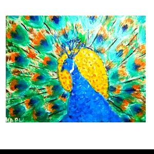 Kevin, Shimmery Peacock   Acrylic & Metallic